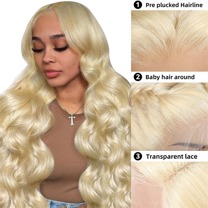 Perismoda Body Wave Lace Frontal 613 Blonde 13x4 HD Transparent Lace Closure